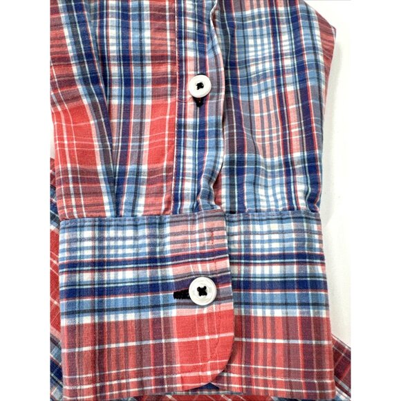 Untuckit Shirt Mens XL Pink Blue Plaid Long Sleeve Button Down Cotton Spring - Picture 6 of 12